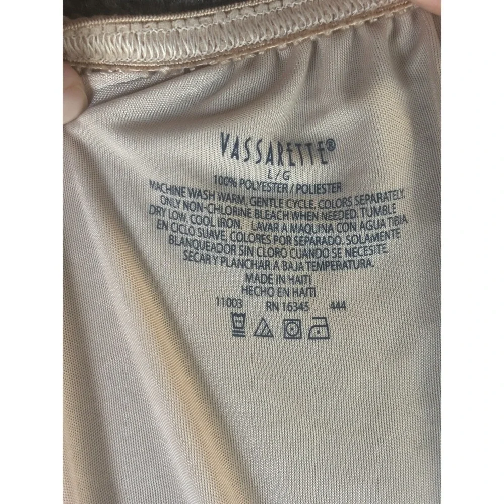 Vassarette A-Line Skirt Women's Large Sand 100% Polyester Elastic Waist Pull On